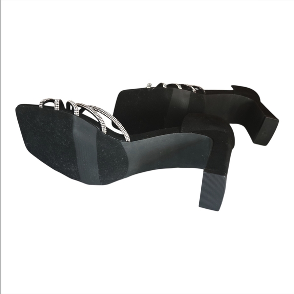 XOXO Elegant Flavian Black Heels with Rhinestones-Size 8 NWOT - Picture 5 of 6